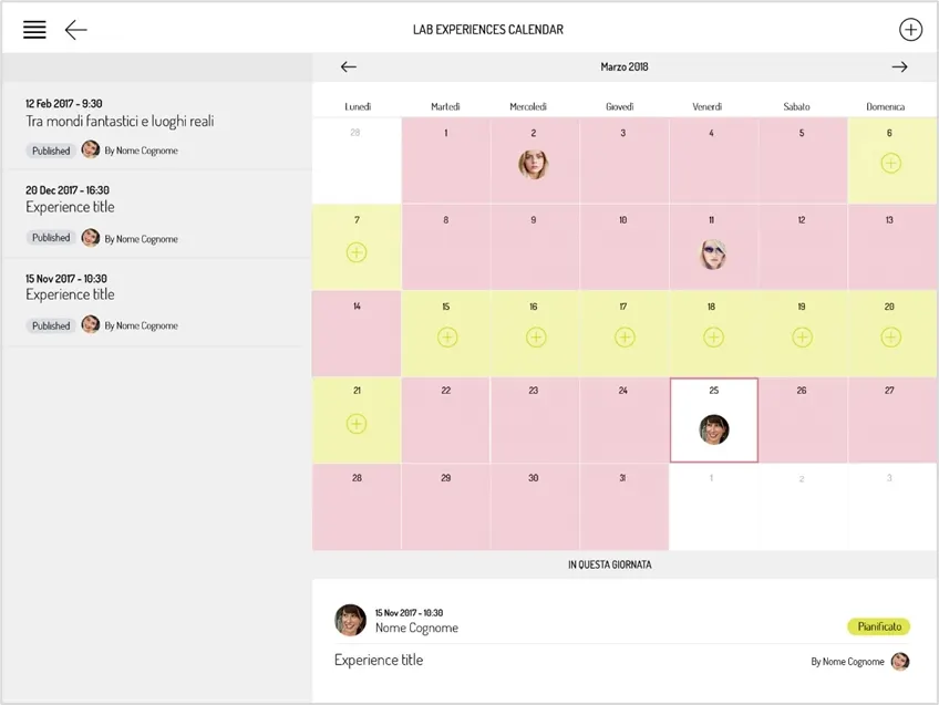 Tablet app screen 1