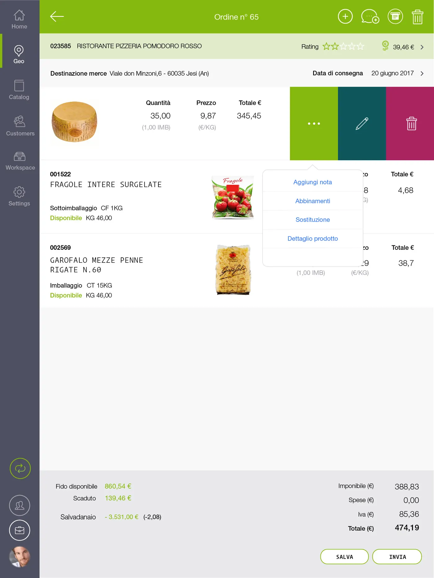 Tablet app screen 5