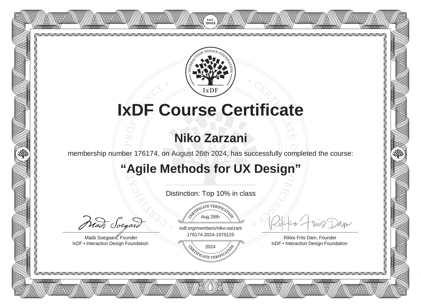 IxDF certificates — AI for Designers, UX Management, Accessibility, User Research and more 3