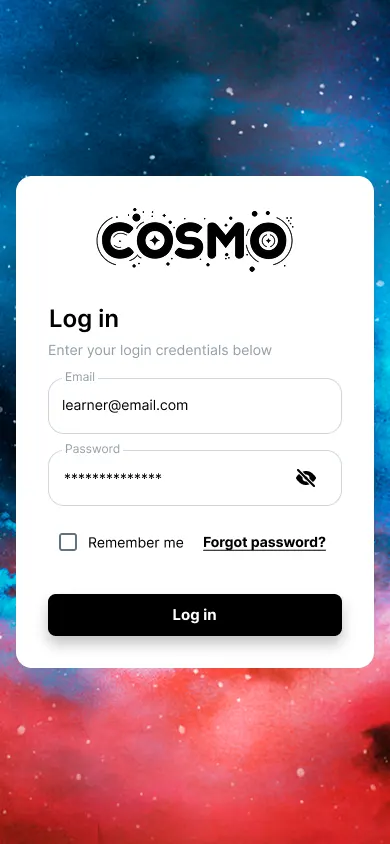 Mobile app screen 1