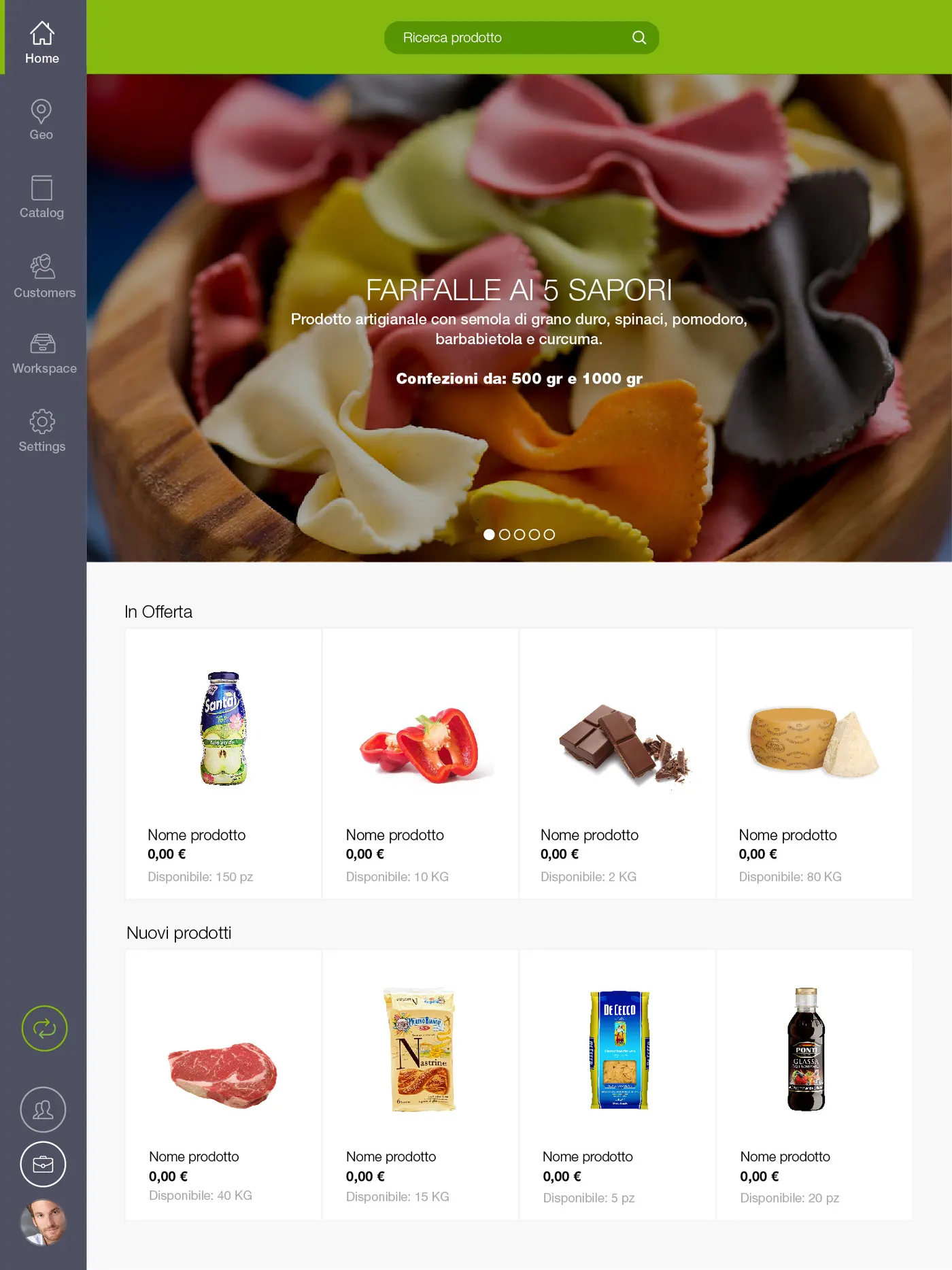 Tablet app screen 1