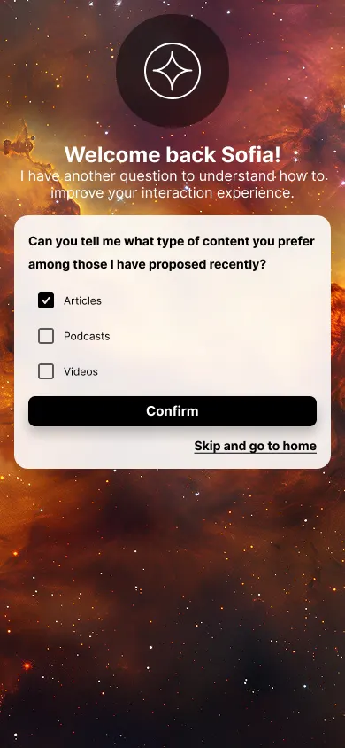 Mobile app screen 2