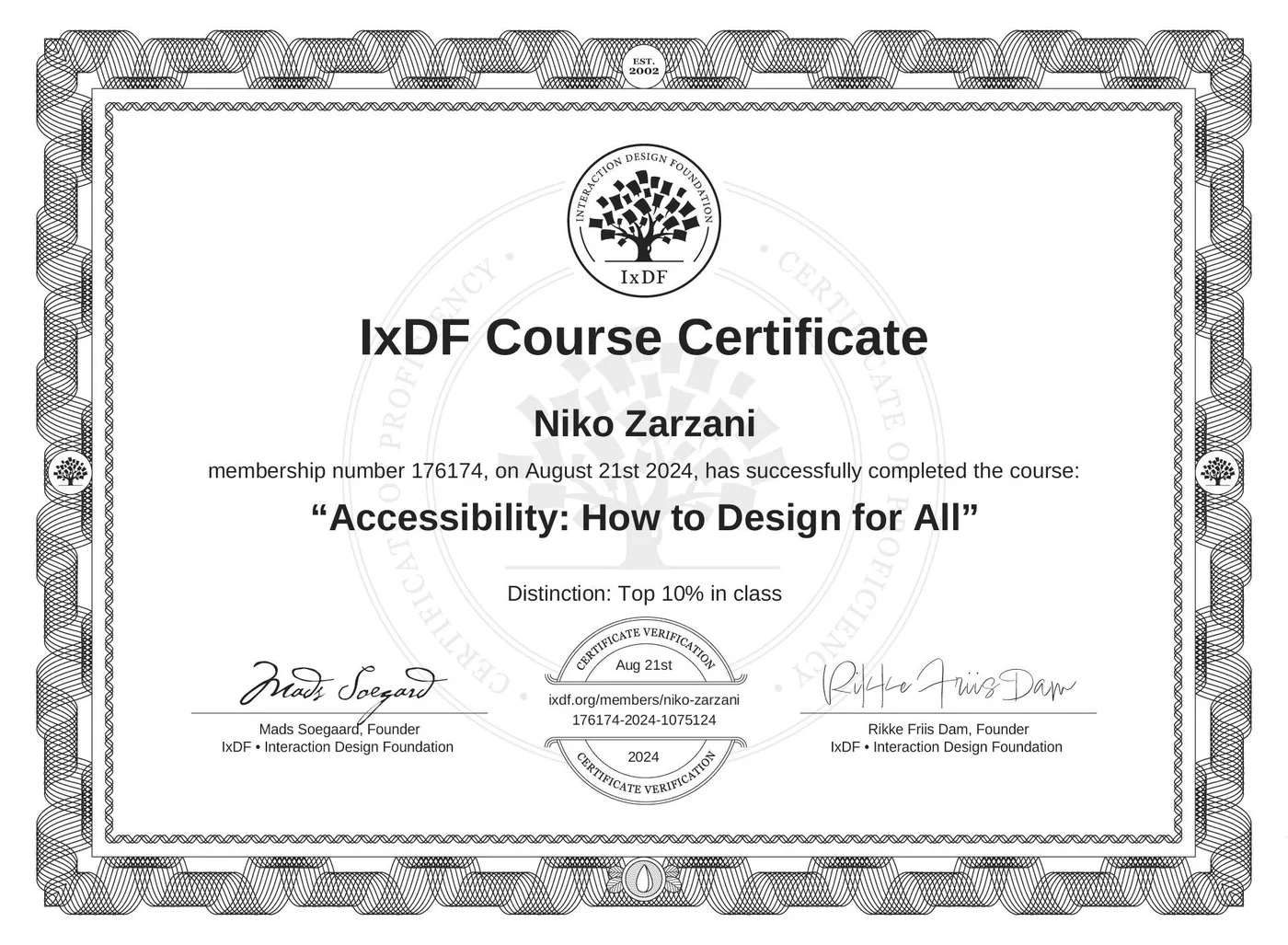 IxDF certificates — AI for Designers, UX Management, Accessibility, User Research and more 4